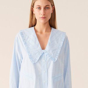 cute Ganni oversize ruffle collar shirt